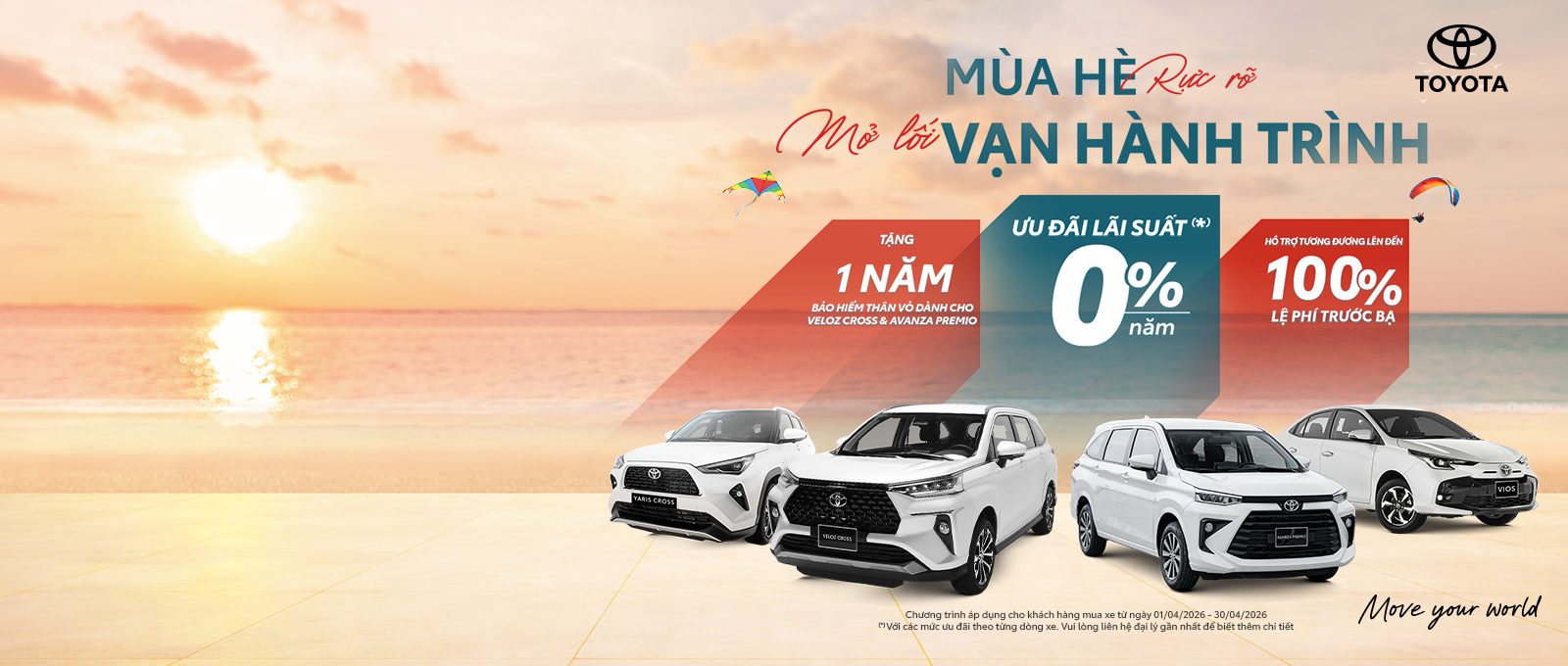 Toyota Việt Nam cùng hệ thống đại lý triển khai chương trình khuyến mại tháng 4/2026
